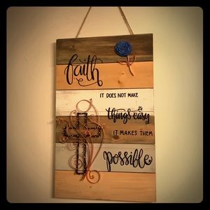 NWT ✝️Artisan Home Decor Art - “FAITH...”